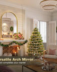 Metal Frame Gold Arched Wall Mirror - From Where -