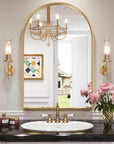 Metal Frame Gold Arched Wall Mirror - From Where -