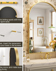 Metal Frame Gold Arched Wall Mirror - From Where -
