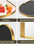 Metal Frame Gold Arched Wall Mirror - From Where -