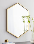Metal Frame Hexagon Wall Mirror - From Where -
