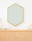 Metal Frame Hexagon Wall Mirror - From Where -