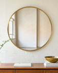 Metal Frame Round Wall Mirror - From Where -