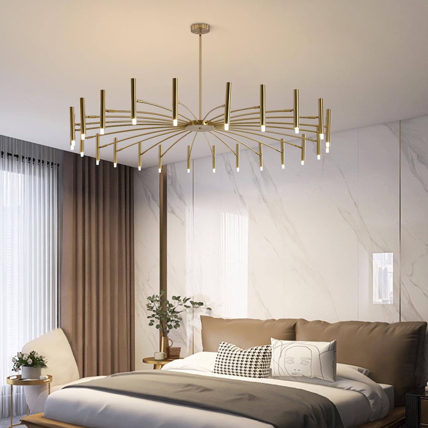 Gold 24-Light Sputnik Chandelier | From Where