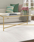 Mille Metal and Glass Top Coffee Table - From Where -
