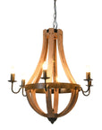 Minimalist Wood and Metal Chandelier - From Where -