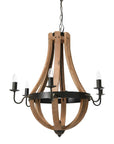 Minimalist Wood and Metal Chandelier - From Where -
