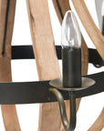 Minimalist Wood and Metal Chandelier - From Where -