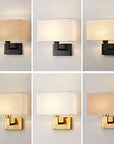 Modern Chinese Style Fabric Wall Lamp - From Where -