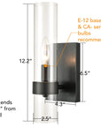 Modern Farmhouse Glass Cylinder Wall Sconce - From Where -