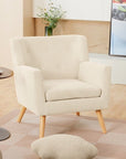 Modern Linen Accent Chair - From Where -