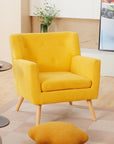 Modern Linen Accent Chair - From Where -