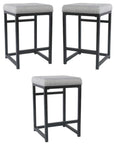 Modern Metal and Fabric Counter Stool - From Where -