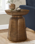 Monarch Specialties Accent Table - 22" H/Copper Iron Metal Drum End - From Where -