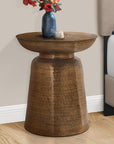 Monarch Specialties Accent Table - 22" H/Copper Iron Metal Drum End - From Where -