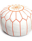 Moroccan White Pouf - From Where -