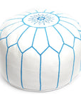 Moroccan White Pouf - From Where -