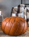 Morocco Leather Pouf - From Where -
