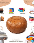 Morocco Leather Pouf - From Where -