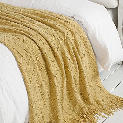 Mustard Throw Blanket - From Where -