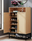 Natural Rattan 7 - Tier Shoe Cabinet - From Where -