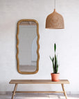 Natural Rattan Wavy Mirror - From Where -