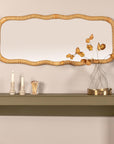 Natural Rattan Wavy Mirror - From Where -
