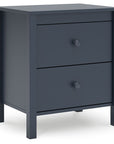Navy Blue Two Drawer Night Stand - From Where -