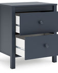 Navy Blue Two Drawer Night Stand - From Where -