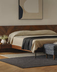Nera King Low Profile Bed with Nightstands Set - Walnut - From Where - Bedroom