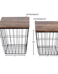 Nesting Tables with Removable Wood Tops and Metal Basket Bases for Blanket Storage - From Where -