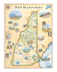 New Hampshire State Hand - Drawn Map - From Where Finds - Map