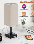 Nightstand Lamp with Outlets - From Where -