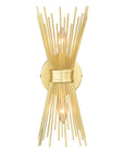 Nikko 2 Light Gold Mid - Century Modern Flush Wall Sconce - From Where -