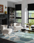 Nina Takesh Lune Slate Blue Rug - From Where -