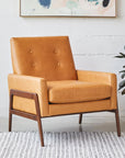 Nord 29" Leather Lounge Chair - Charme Tan - From Where -