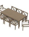 Northlake 9 - Piece Outdoor Teak Wood Dining Set - From Where Finds -