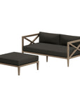 Northlake Outdoor Teak Wood Loveseat and Ottoman Set - From Where Finds -