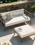 Northlake Outdoor Teak Wood Loveseat and Ottoman Set - From Where Finds -