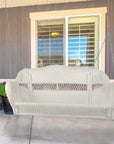 Northlight 28" x 50" Hand Woven Wicker Outdoor Porch Swing - White - From Where -