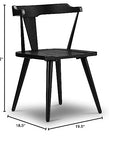 Oak Wood Black Dining Room Chair - From Where -