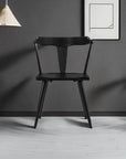 Oak Wood Black Dining Room Chair - From Where -