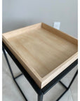 Oak Wood Tray Top Frame End & Side Table - From Where -