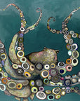 "Octopus In The Deep Teal Sea" Wall Art - From Where -