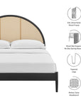 Odette Queen Arched Rattan Cane Platform Bed - From Where Finds -