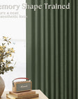 Olive Green Linen Pinch Pleated Curtains - From Where -