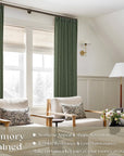 Olive Green Linen Pinch Pleated Curtains - From Where -