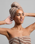 Organic Resort Stripe Hair Wrap - From Where -