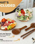 Oria Cook Large Glass Salad Bowl with Lid Set - From Where Finds -