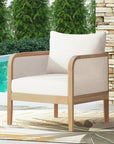 Outdoor Acacia Wood Club Chair with Cushions - From Where -